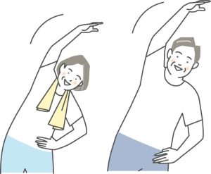 体操で体をほぐす画像