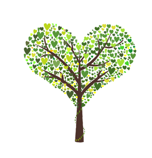 ハート形の木イラスト