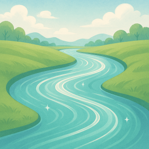 綺麗に澄んだ川の流れのイメージ